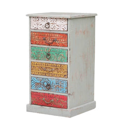 Rainbow Reclaimed Indian Wood Chest Of Drawers Multi Colored