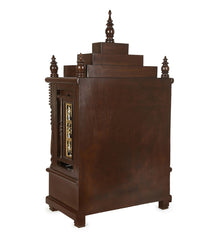 Medium Sized Handmade Sheesham Wood Home Temple In Brown