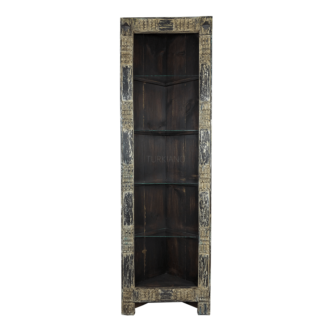 Indian Hand Carved Solid Wood Bookshelf B7