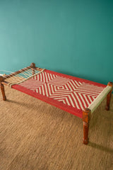 Indian Solid Wood Handmade Rajasthani Charpai Khat Manjhi Woven Charpai Daybed