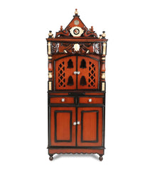 Medium Sized Handmade Sheesham Wood Home Temple In Brown