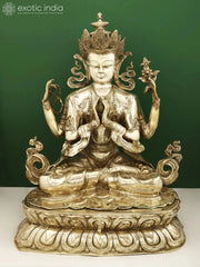 Indian Buddha Tibetan Buddhist Buddha In Brass Statue