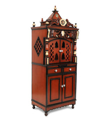 Medium Sized Handmade Sheesham Wood Home Temple In Brown