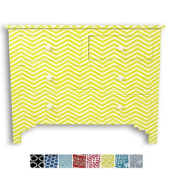 Maaya Bone Inlay Chest of 4 Drawers Yellow Chevron Zigzag