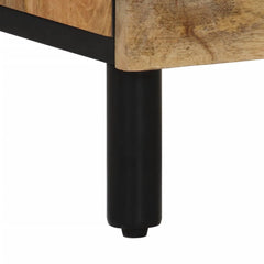 Angle Industrial Iron and  Solid Mango Wood Bedside Table 35