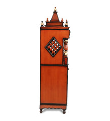 Medium Sized Handmade Sheesham Wood Home Temple In Brown