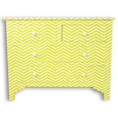 Maaya Bone Inlay Chest of 4 Drawers Yellow Chevron Zigzag