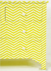 Maaya Bone Inlay Chest of 4 Drawers Yellow Chevron Zigzag