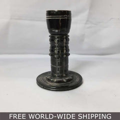 Real Bone Inlay Designer Pillar Vintage Candle Stand Holder Black C Decor Gift