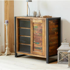 Aspen Reclaimed Wood Industrial Sideboard Buffet Hutch 90cm