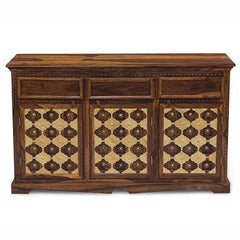 Mogra Antique Brass Work Solid Wood Brass Sideboard A