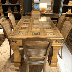Mughal Hand Painted and Hand Carved Solid Wood Dining Table 12