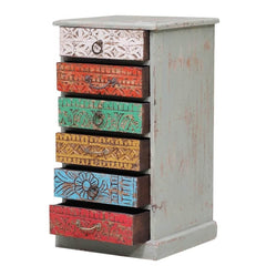 Rainbow Reclaimed Indian Wood Chest Of Drawers Multi Colored