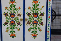 Mughal Indian Hand Painted Solid Wood Cabinet D132