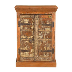 Indian Vintage Hand Carved Solid Wood Cabinet D125