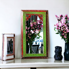 Avani Handpainted Solid Wooden Mirror Frame 45