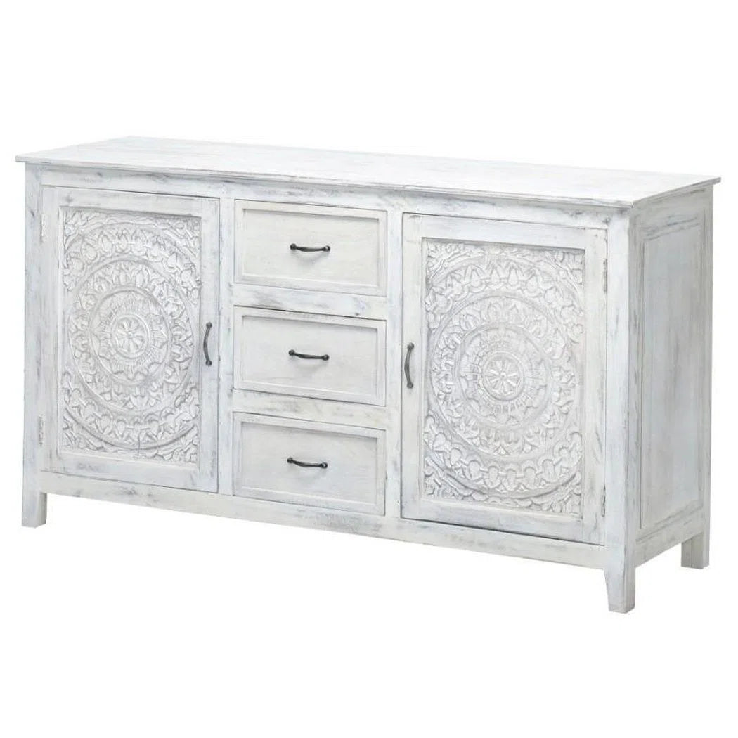 Indian Handmade Solid Wood Carved Sideboard