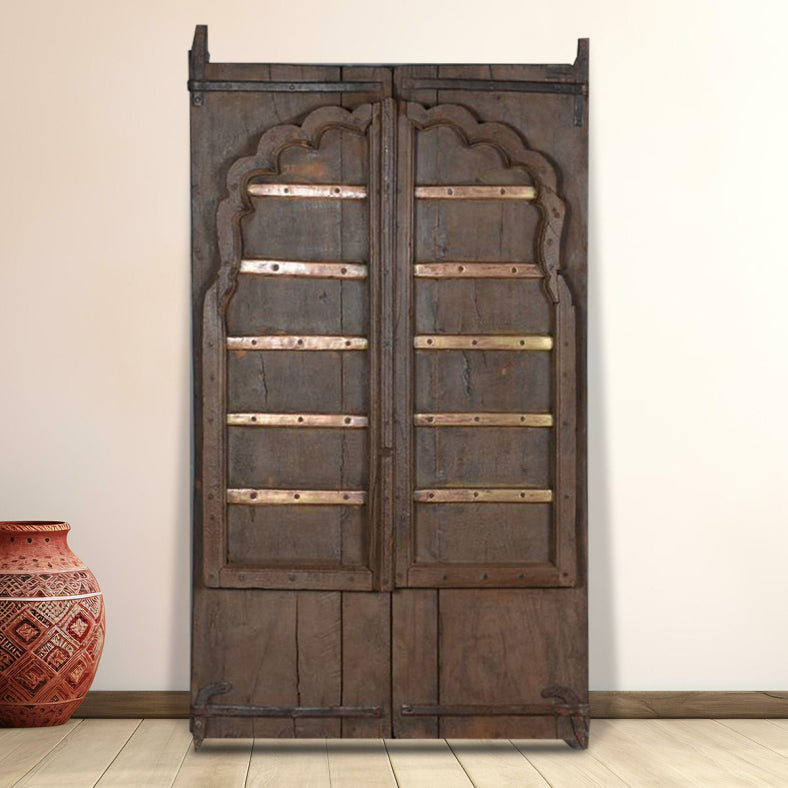 Indian Vintage Antique Hand Carved Solid Wooden Door 27