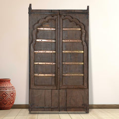 Indian Vintage Antique Hand Carved Solid Wooden Door 27