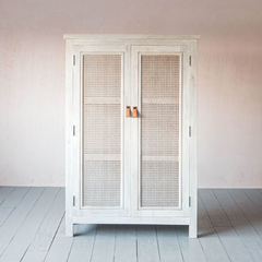 Rattan Elegance Series Solid Wooden Rattan Cane Cabinet Cupboard Wardrobe D133