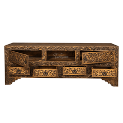 Indian Hand Carved Solid Wooden TV Unit 04