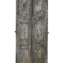 Indian Vintage Antique Hand Carved Reclaimed Wood Door Panel 111