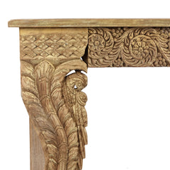 Antique Indian Hand Carved Solid Wood Console Table 02
