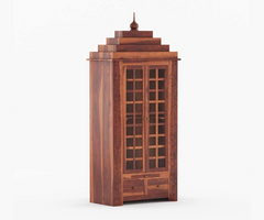 Handmade Home Decor Sheesham Wood Home Temple in Honey Finish