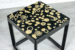 Indian Hand Painted Solid Wooden Hall Table Coffee Table 47x47x46cm Black