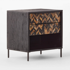 Bone Inlay Solid Wood 2 Drawer Bedsides Table 72