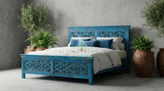 Hand Carved Mango Wood Bed Frame 185