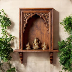 Traditional Indian Hand Carved Wall Shelf 05