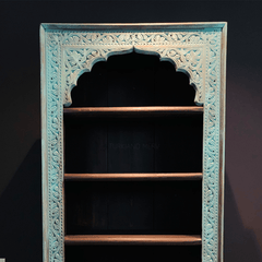 Mehrab Indian Hand Carved Solid Wood Bookshelf B1