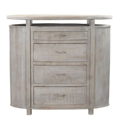 Hand Carved Oval Mango Wood Dresser Chest Of Drawers D64