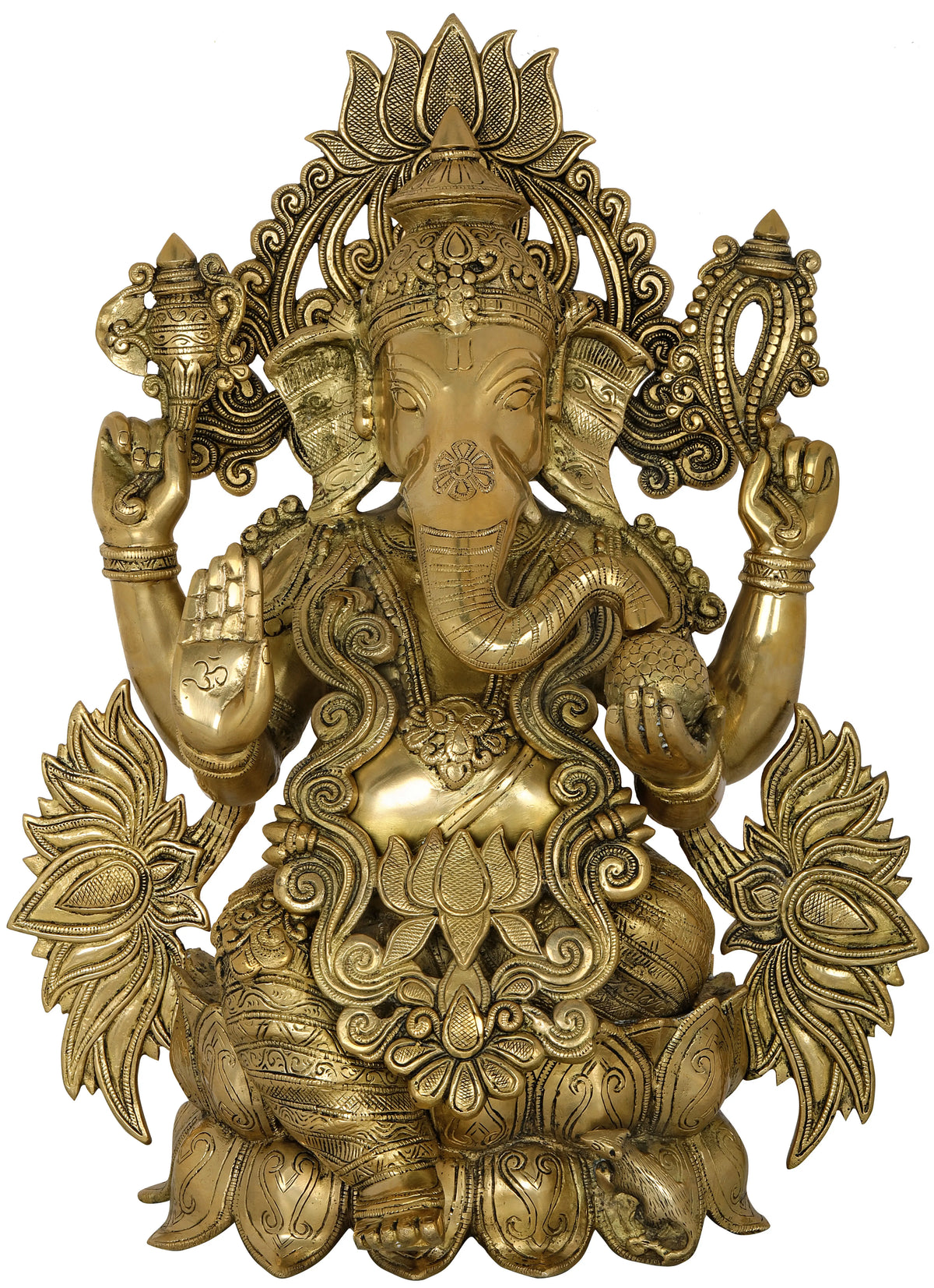 Indian Lord Ganesha Handmade Brass Statue