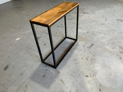 Angle Industrial Metal Wood Hall Console Table Black Natural