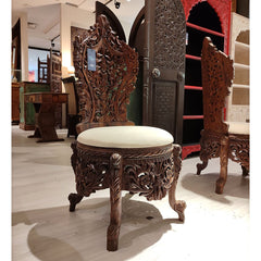 Indian Hand Carved Solid Wood Chair For Dining & Living Room 02