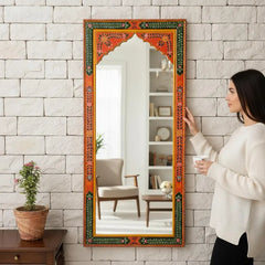 Indian Hand Painted Solid Wood Mirror Frame 114