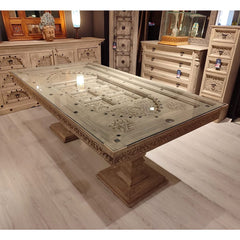 Indian Hand Carved Solid Wood Dining Table 09