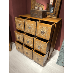 Hand Carved Solid Hard Wood Dresser Chest of Drawers D4