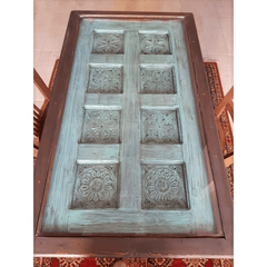 Antique Indian Old Door Solid Wood Dining Table 01