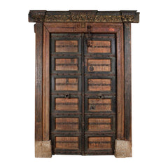 Indian Vintage Antique Hand Carved Solid Wooden Door 21