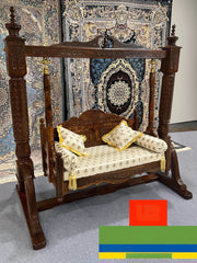 Maharaja Indian Hand Carved Painted 2 seater Swing