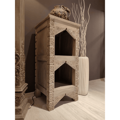 Indian Hand Carved Solid Wood Side Table 04