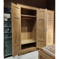 Indian Hand Carved Solid Wooden Cupboard Wardrobe D39