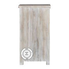 Yennora Indian Solid Wood Small Bar Cabinet Bottle Wrack Whitewash