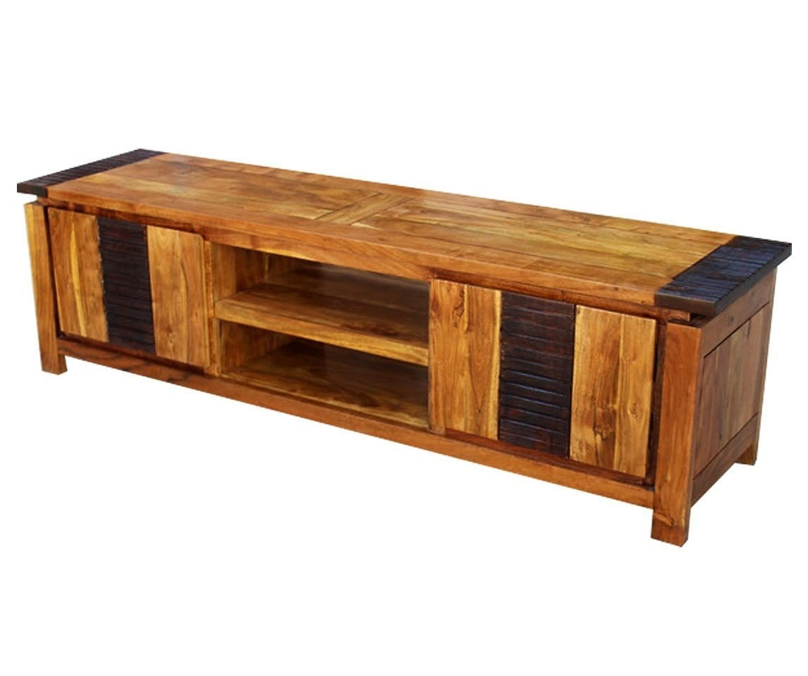 MADE TO ORDER Indian Lyon Wooden TV Unit Natural 1.8m