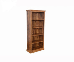 Sheesham Indian Style Open Bookcase With 5 Shelves Natural