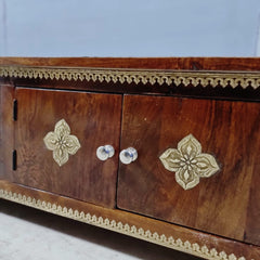 Indian Antique Brass Work Solid Wood TV Unit 54