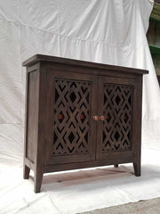 Indian Hand Carved Solid Wooden Beautiful Buffet Cabinet Sideboard 81x46x88cm